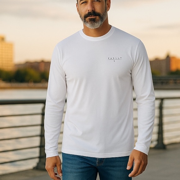 Hurley Men’s Long Sleeve Moisture Wicking Shirt
 Large White UPF -50+ US Flag - Picture 1 of 7